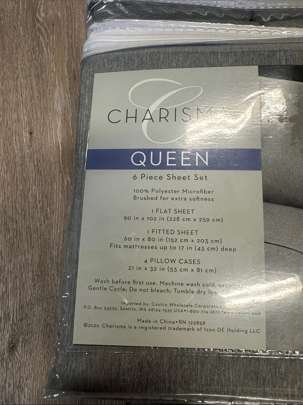 Charisma Queen 6-Piece Sheet Set in Grey Heather